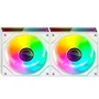 Mars Gaming Kit 2 ventiladores PC MF-3D Pro X2R blanco ARGB silencioso 12dB 12mm